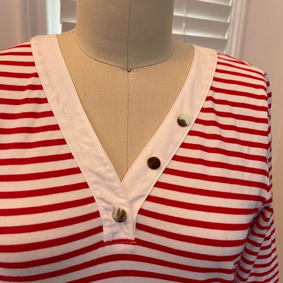 EUC Draper James T-Shirt Dress in Red Nautical Stripe - Picture 3 of 6